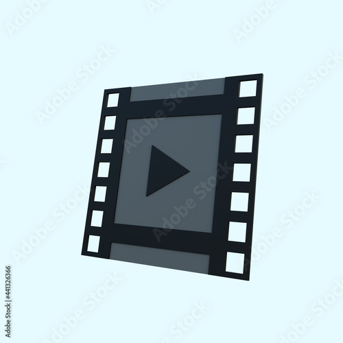 3d illustration smiple icon videos film photo