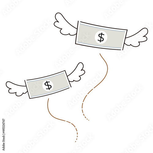 Flying dollar bills (meaning big expenses)