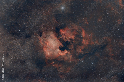Epic North America red Nebula in night sky