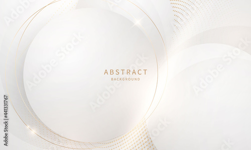 abstract modern circle arts background luxury white gold Modern