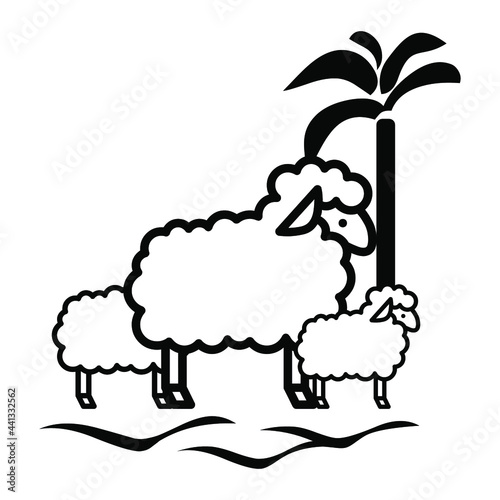 illustration of a sheep simple minimalist silhouette design