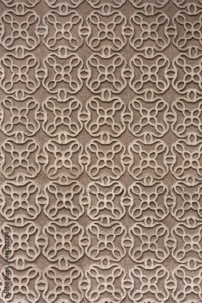 Architecture textures, detailed view of a traditional pattern moorish texture wall Architecture textures, detailed view of a traditional pattern moorish texture wall