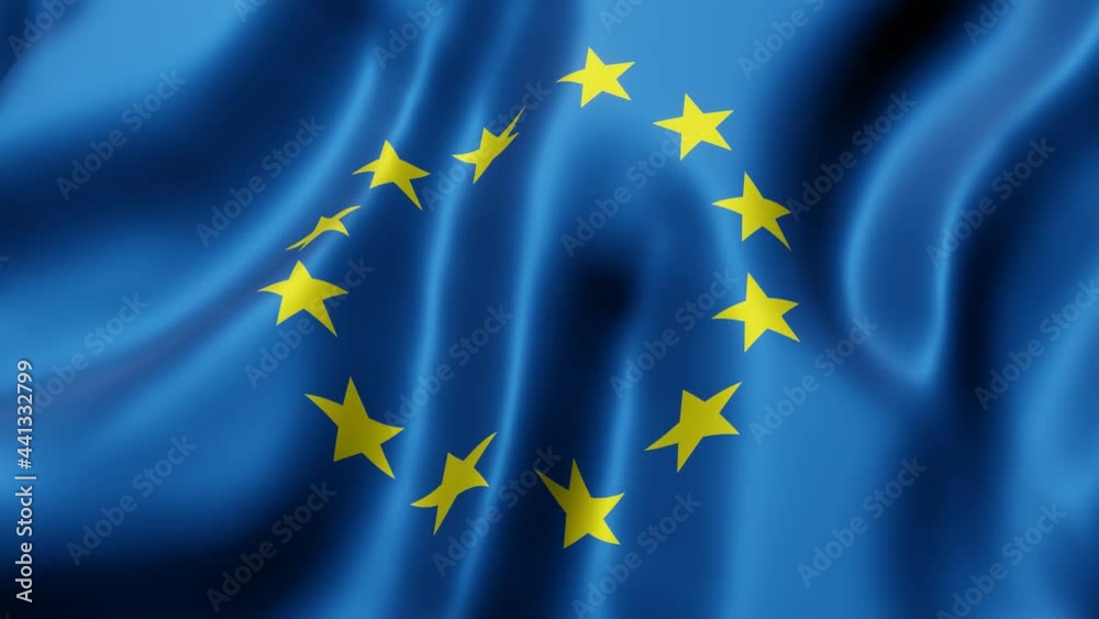 3d rendering of an Europe EEC flag waving in a looping motion 3d rendering of an Europe EEC flag waving in a looping motion