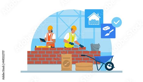 Professional builders at work