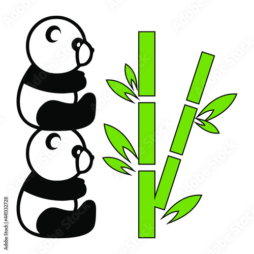 cute panda and bamboo unique design