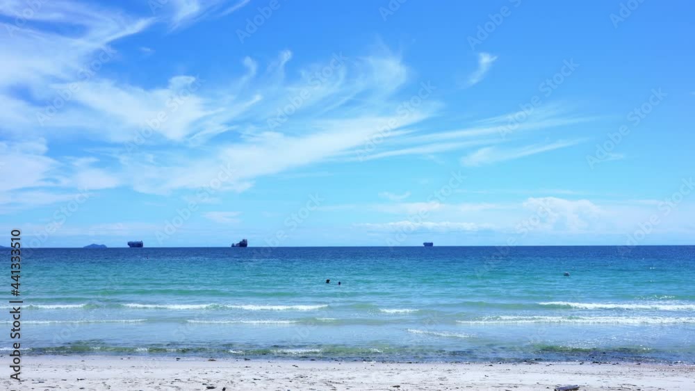 Very beautiful clear heaven blue sky feather white clouds at summer day at the beach , White clouds at summer holiday for travel and relax concept. Very beautiful clear heaven blue sky feather white clouds at summer day at the beach , White clouds at summer holiday for travel and relax concept.