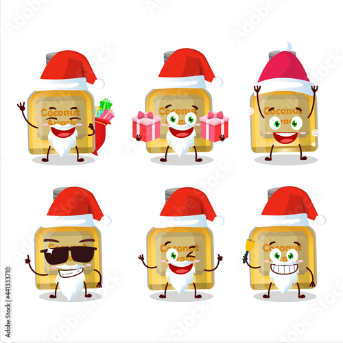 Santa Claus emoticons with coconut arrack cartoon character © kongvector