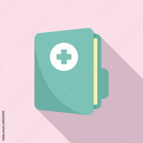 Medical folder icon, flat style