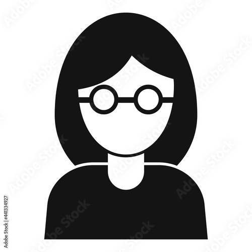 Woman blind icon, simple style