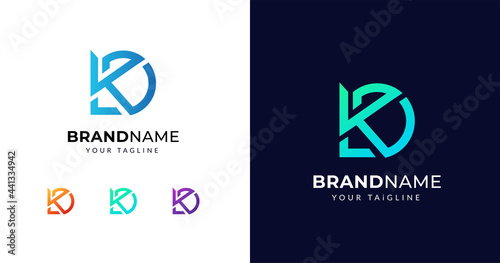 Initial K D letter logo design template vector illustration