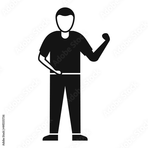 Amputee hand icon, simple style