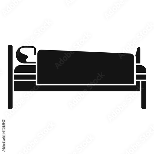 Man at hospital bed icon  simple style