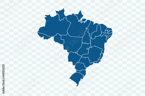 Brazil map blue Color on Backgound png