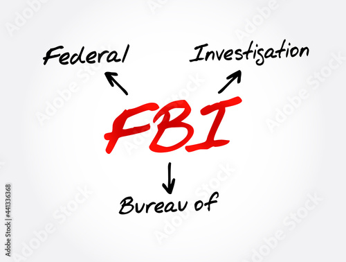 FBI - Federal Bureau of Investigation acronym, concept background