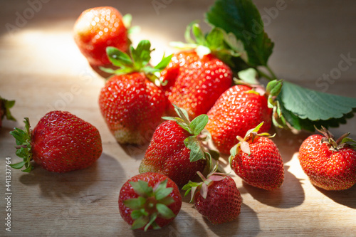 Strawberry berries on the table