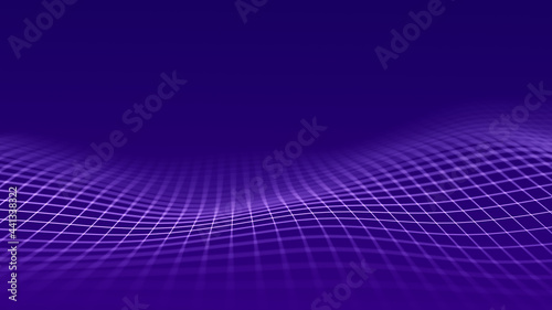 Abstract background with connection dots and lines. Futuristic dynamic wave. Technology illustration. 3d rendering.