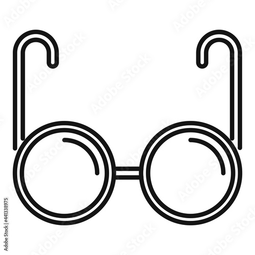 Blind eyeglasses icon, outline style