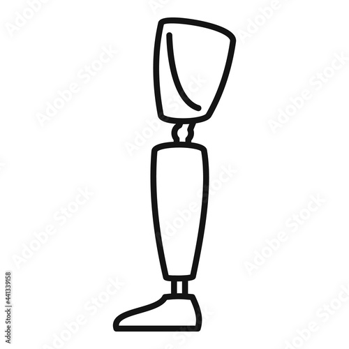 Metal prosthetic leg icon, outline style