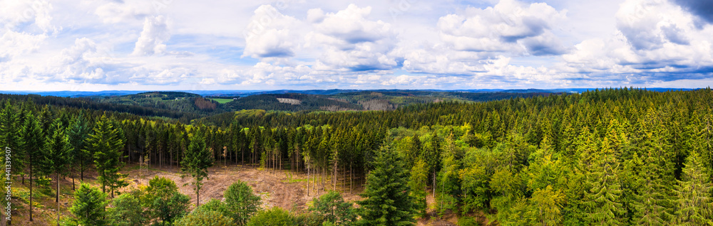 the rothaargebirge mountains and forest in germany panorama the rothaargebirge mountains and forest in germany panorama