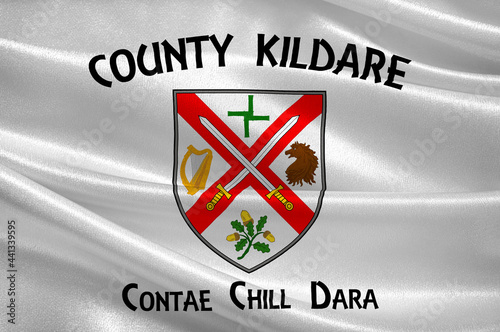 Flag of County Kildare in Ireland photo