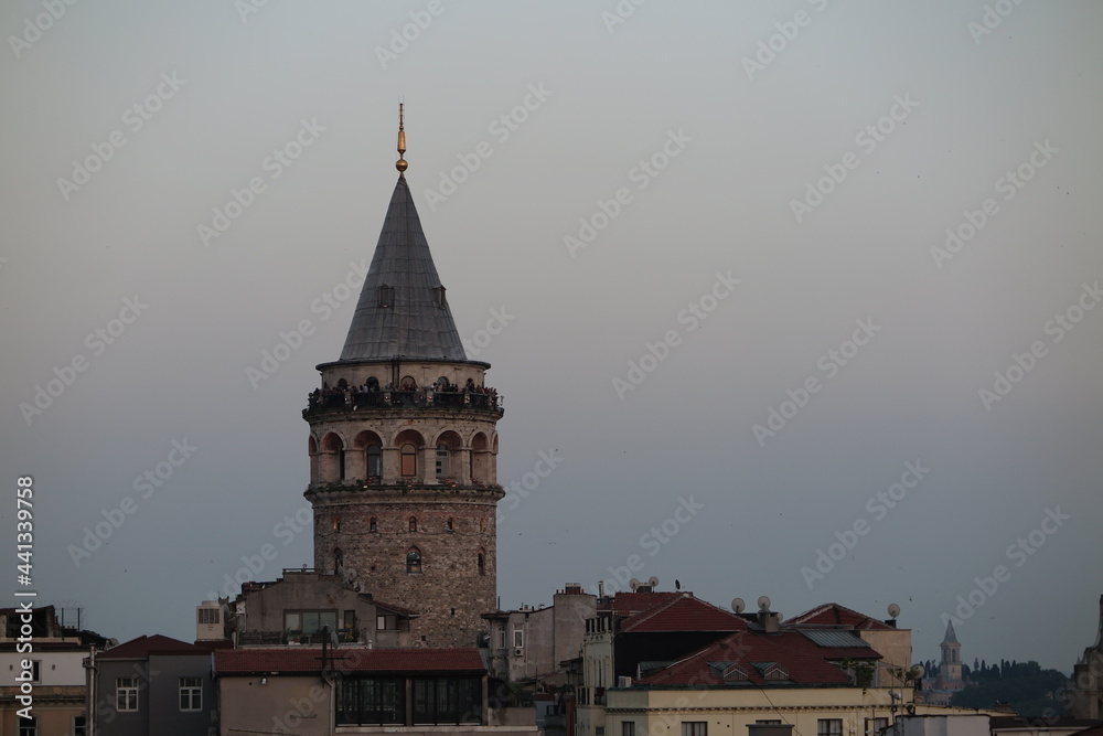 historical galata tower in istanbul