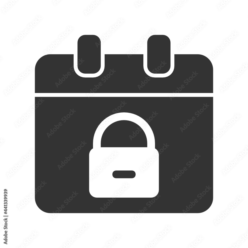 Lock , Calendar solid icon. Lock , Calendar solid icon.
