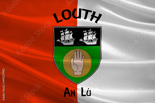 Flag of County Louth in Ireland photo