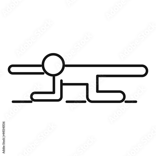 Fototapeta Naklejka Na Ścianę i Meble -  Home training stretching icon, outline style