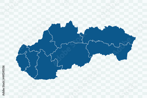 Slovakia Map. blue Color on Backgound png