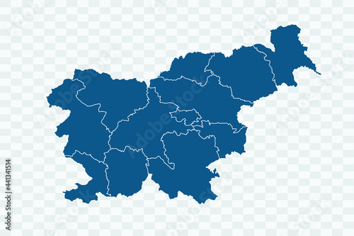 Slovenia Map blue Color on Backgound png