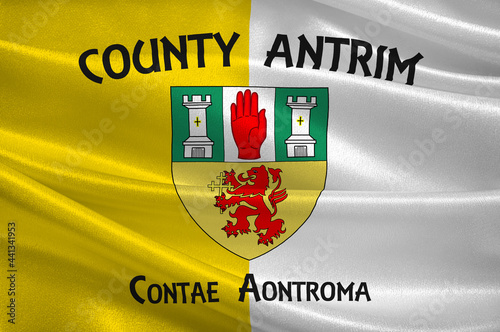 Flag of County Antrim in Ulster of Ireland photo