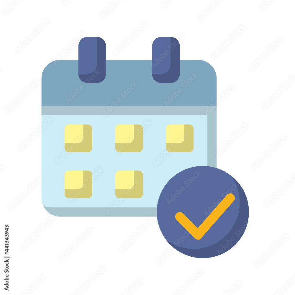 Check , Calendar flat icon. Check , Calendar flat icon.