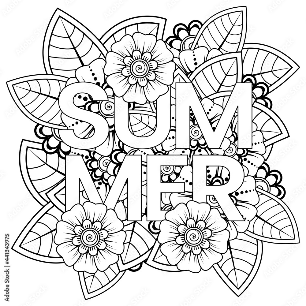 Mehndi flower for henna, mehndi, tattoo, decoration. decorative ornament in ethnic oriental style. doodle ornament. outline hand draw illustration. coloring book page. Mehndi flower for henna, mehndi, tattoo, decoration. decorative ornament in ethnic oriental style. doodle ornament. outline hand draw illustration. coloring book page.