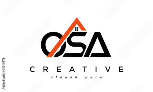 initial OSA letters real estate construction logo vector	