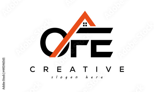 initial OFE letters real estate construction logo vector	