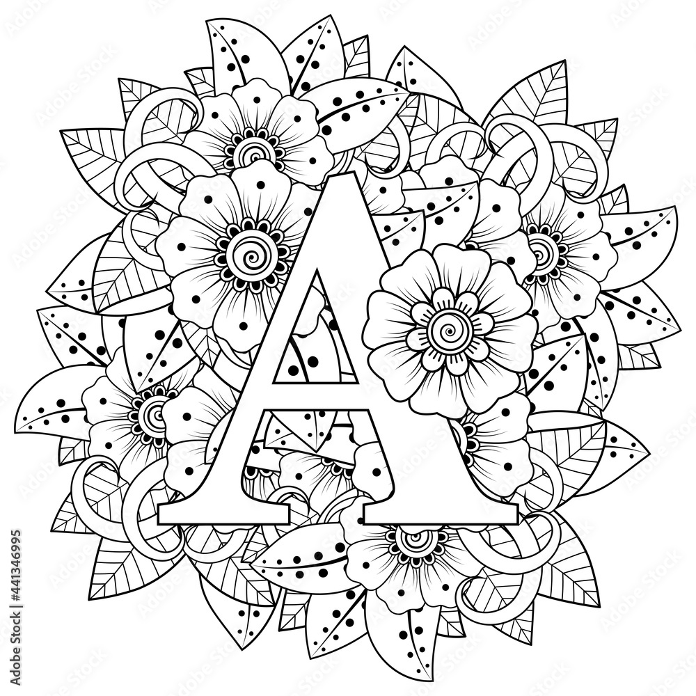 Mehndi flower for henna, mehndi, tattoo, decoration. decorative ornament in ethnic oriental style. doodle ornament. outline hand draw illustration. coloring book page. Mehndi flower for henna, mehndi, tattoo, decoration. decorative ornament in ethnic oriental style. doodle ornament. outline hand draw illustration. coloring book page.