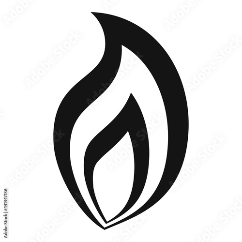 Fire flame power icon, simple style