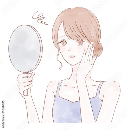 肌トラブルに悩む女性