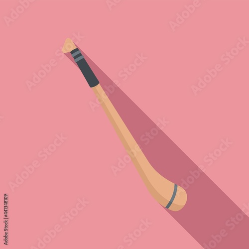 Hurling stick icon, flat style
