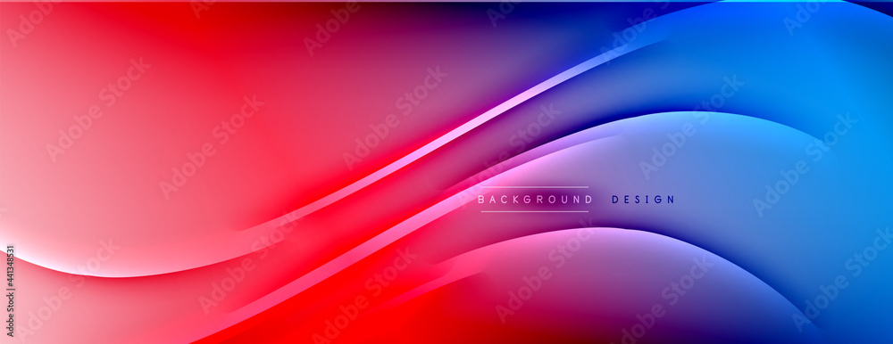 Abstract background - lines composition created with lights and shadows. Technology or business digital template. Trendy simple fluid color gradient abstract background with dynamic
