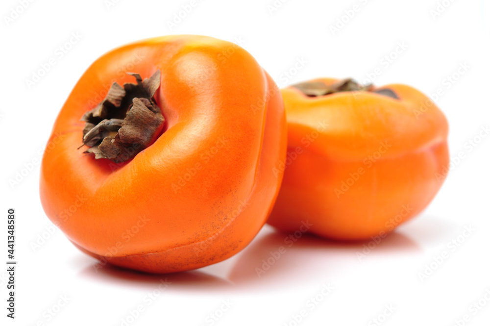 persimmon on a white background persimmon on a white background