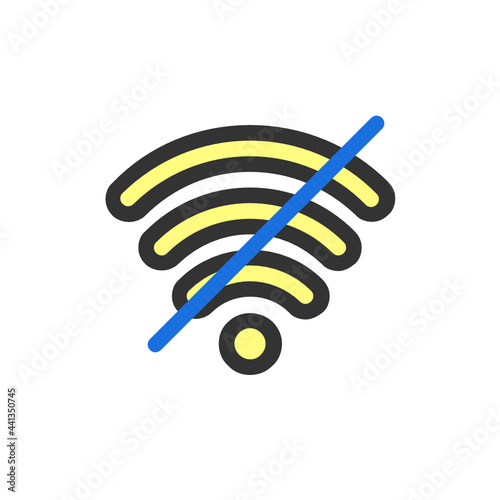 No Wifi , Wireless Network filled outline icon.