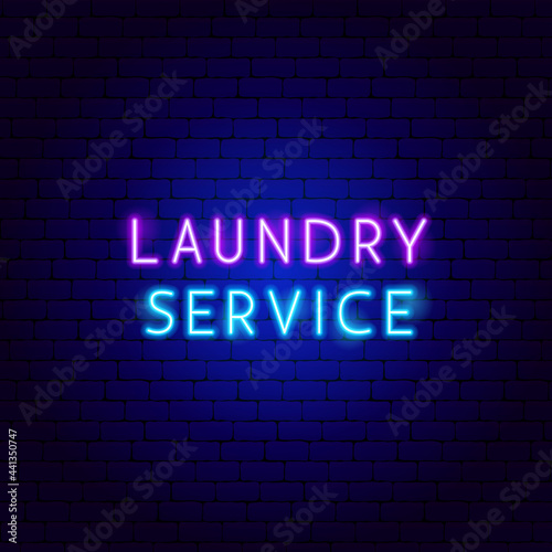 Laundry Service Neon Text