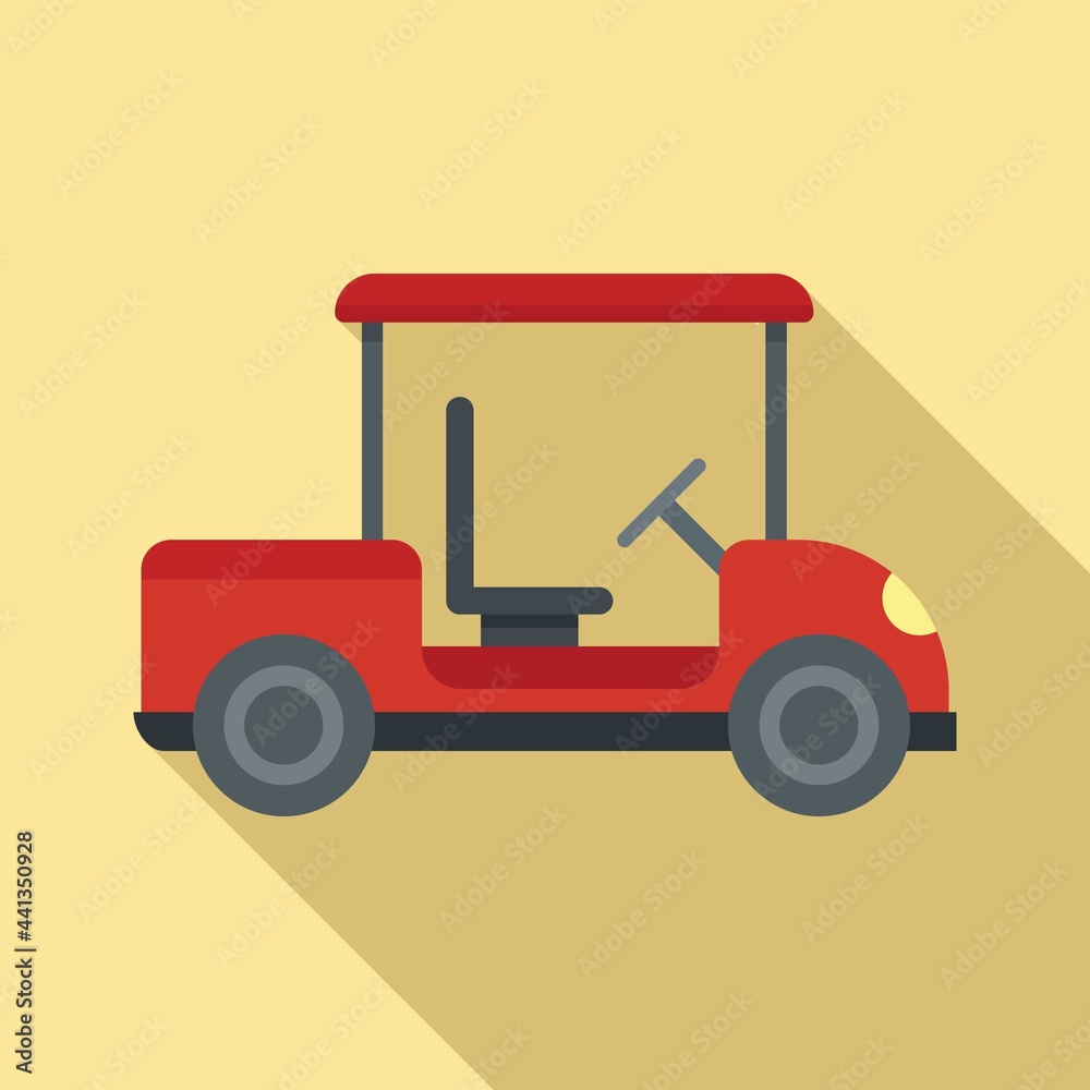 Fototapeta premium Golf cart hobby icon, flat style