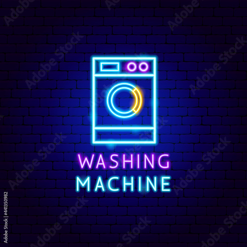 Washing Machine Neon Label