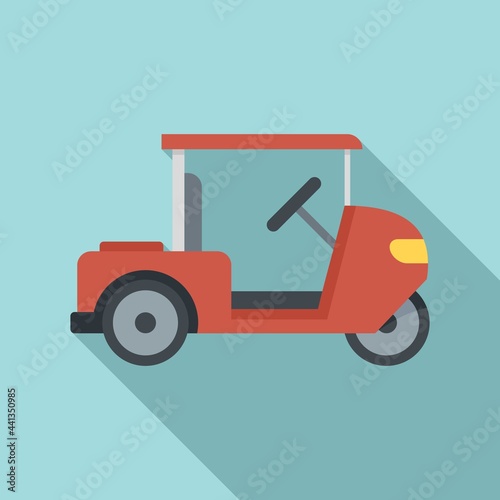 Golf cart caddy icon, flat style