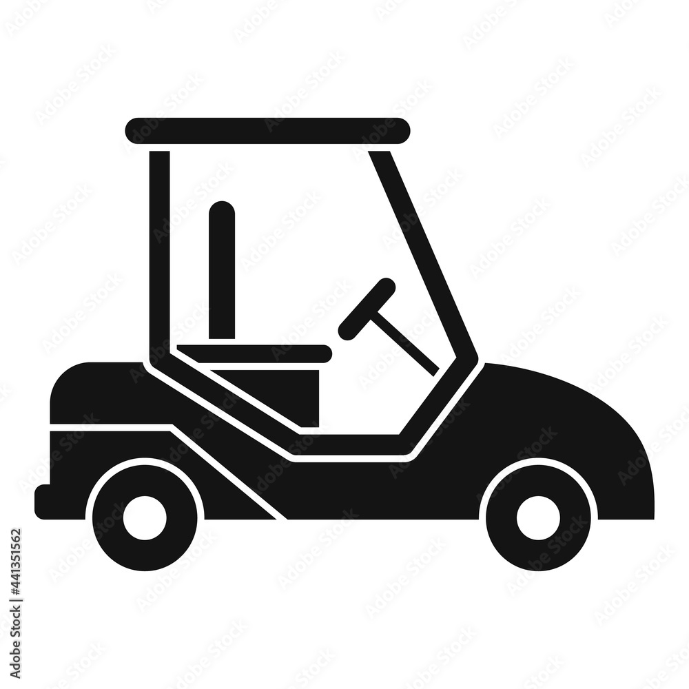 Golf cart auto icon, simple style