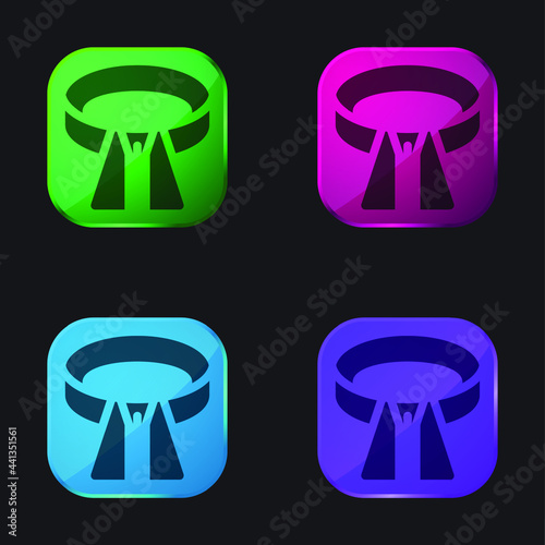 Belt four color glass button icon