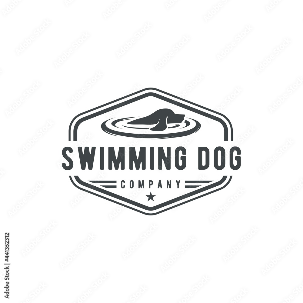 Obraz premium Dog Swimming Logo Design Vector Image