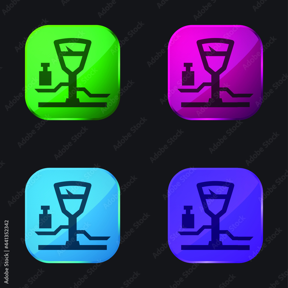 Balance four color glass button icon Balance four color glass button icon